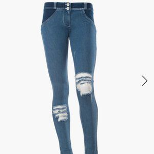 Blue Distressed Freddy Jeggings